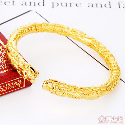 【百年黃銅鍍金龍頭手鐲歐幣男士手鐲手環越南沙金女士手鐲廠家批發XZ1102】莆田市秀嶼區埭頭百年銀樓首飾店 - 產品庫