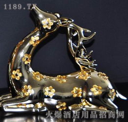 坐式梅花鹿擺件小號